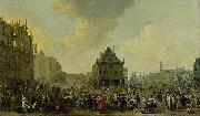 Johannes Lingelbach Dam Square with the New Town Hall under Construction painting